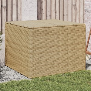 Garden Storage Box Mix Beige PE Rattan Large Garden Storage Box - 1 of 4