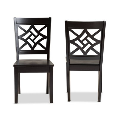 2pc Nicolette Wood Dining Chair Set - Baxton Studio