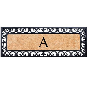 A1HC Rubber Coir Doormat For Outdoor Entrance, Anti-Shed Treated Front Door Mat 18x48, Monogrammed - 1 of 4
