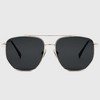 Anna-Kaci Women's Retro Square Aviator Sunglasses - Silver Frame with Black Lenses - 2 of 4