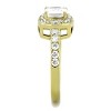 Slickblue Gold CZ Halo Engagement Ring – Square-Cut Center, Pave Band, Polished Finish, Women’s Sizes 5-10 - 4 of 4