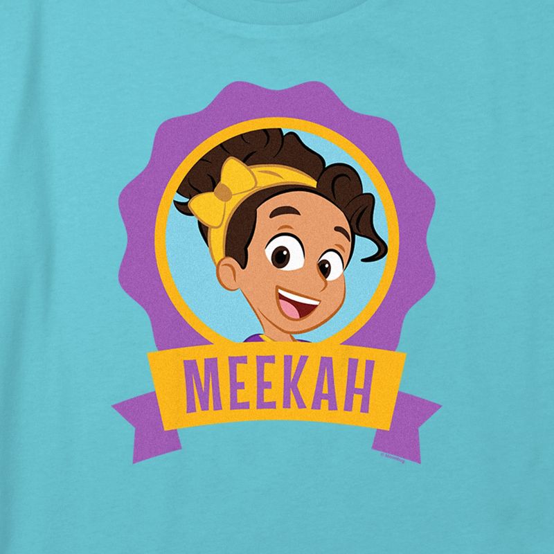 Girl's Blippi Meekah Portrait Badge Crop Top T-Shirt, 2 of 4