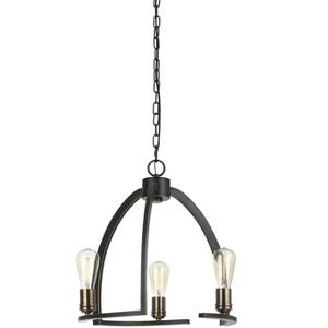 Cal Lighting 60W X 3 Kinder Metal 3 Light Chandelier (Edison Bulbs Not Included) - 1 of 2