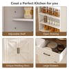 46" Rolling Kitchen Island with Storage and Power Outlet, Rustic Breakfast Bar Cart with Wood Top, Drawers and Adjustable Shelf for Dining Room - 3 of 4