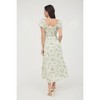 August Sky Women's Front Keyhole with Self Tie Floral Midi Dress - 2 of 4