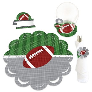 Big Dot of Happiness End Zone - Football - Baby Shower or Birthday Party Paper Charger and Table Decorations - Chargerific Kit - Place Setting for 8 - 1 of 4