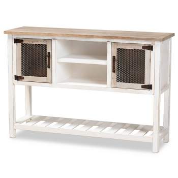 Deacon and Wood 2 Door Dining Room Buffet White/Brown - Baxton Studio