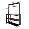 Kumasinova Kitchen Island with 3-Tier Storage,47" Microwave Cart with Storage and Breakfast Bar,Versatile Microwave Stand with Hooks for Kitchen - 2 of 4