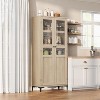 71" Farmhouse Tall Storage Cabinet, Adjustable Shelves & 2 Doors - Bathroom Pantry Organizer for Kitchen, Dining Room and office - 3 of 4