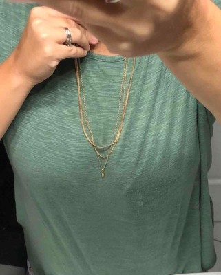 3 Row Chunky Chain Necklace - A New Day™ Gold : Target