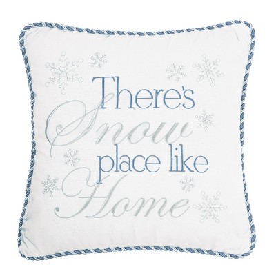 C&F Home 18" x 18" Snow Place Like Home Embroidered Christmas Holiday Throw Pillow