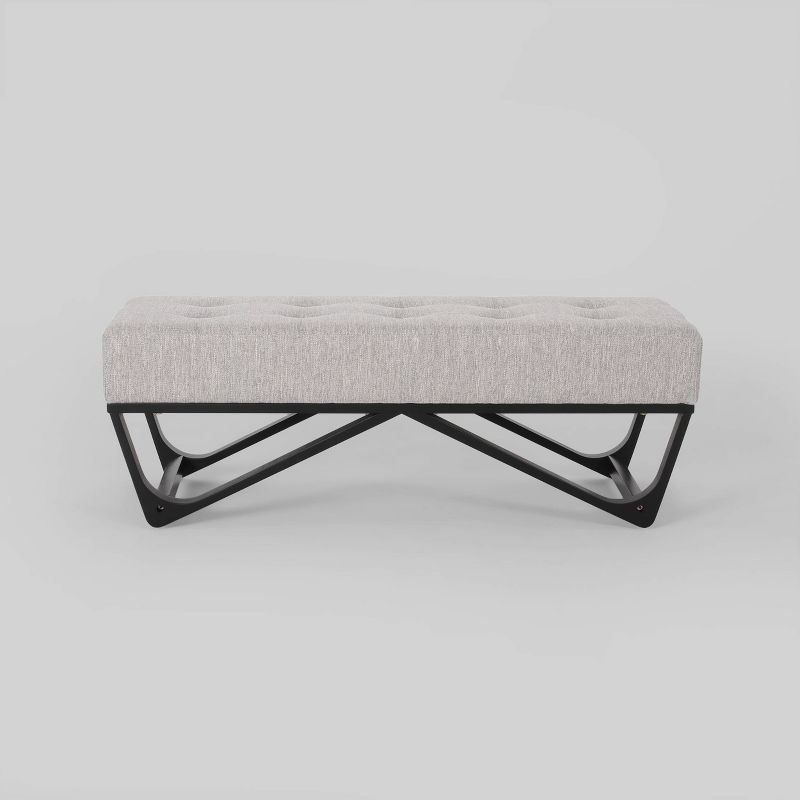 Assisi Contemporary Ottoman Bench Light Gray - Christopher Knight Home, 1 of 7