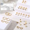 Jstyle Surgical Steel Earrings for Sensitive Ears 14K Gold Flat Back Earrings for Women Men Small Stainless Steel Earrings - 3 of 4