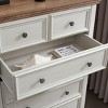 LOVSON Farmhouse Style 6-Drawer Dressing Table Bedroom Clothing Storage Cabinet Suitable for Bedroom, Living Room Off-White - 4 of 4