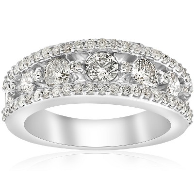 Pompeii3 1 5/8ct Diamond Wedding Ring 7.5mm Wide 14k White Gold