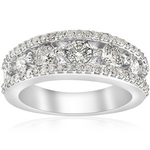 Pompeii3 1 5/8ct Diamond Wedding Ring 7.5mm Wide 14k White Gold - 1 of 4