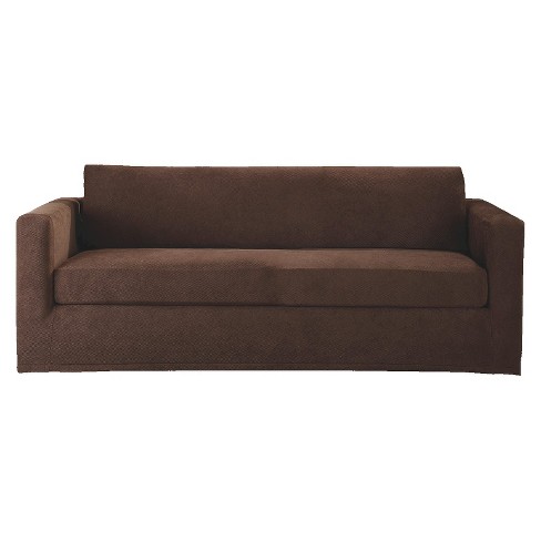 Stretch piqué 3 best sale seat sleeper sofa slipcover