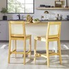Saracina Home Rattan Back Counter Height Barstool Set Natural: Bohemian Style, Rubberwood Frame, Footrest - 3 of 4