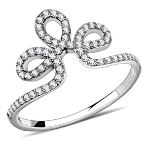 Slickblue Women's Stainless Steel CZ Ring - Polished Finish, Clear Stones, Timeless and Elegant, Size 5-10 - 1 of 4