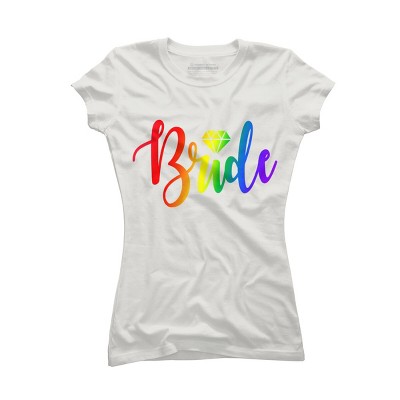 Adult Design By Humans Bride Pride Rainbow Wedding By Anhanva T-Shirt