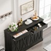 ORRD Vintage Black-Brown Sideboard with Two Drawers & Four Doors – Living, Bedroom & Kitchen Storage Cabinet - 4 of 4