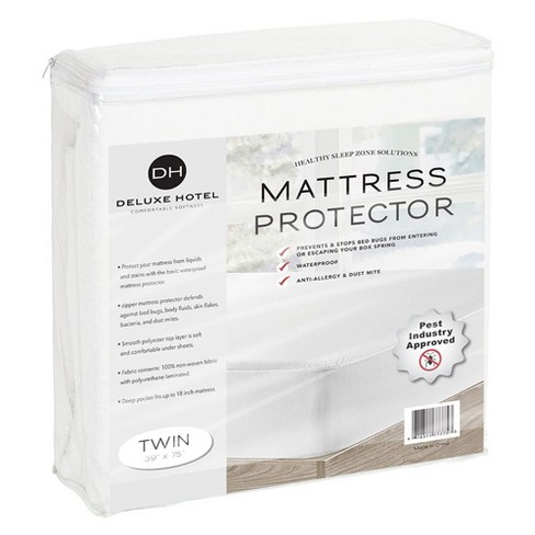 Deluxe Hotel Waterproof Mattress Encasement Protects Against Allergens Bed Bugs And Spills With Zippered Enclosure - image 1 of 4