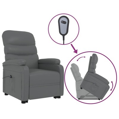 vidaXL Stand Up Chair Anthracite Faux leather, Iron, Poplar wood Standard