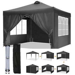 SKONYON 10' x10' Canopy Tent Instant Pop-Up Canopy Folding Tent Sun Shelter UV50+ - 1 of 4