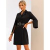 INSPIRE CHIC Women's Elegant Slit Sleeve Belted Double Breasted Work Office Blazer Dresses - 3 of 4