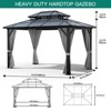 Gazebo All-Weather Aluminum with Dual-Layer Polycarbonate Roof - 2 of 4