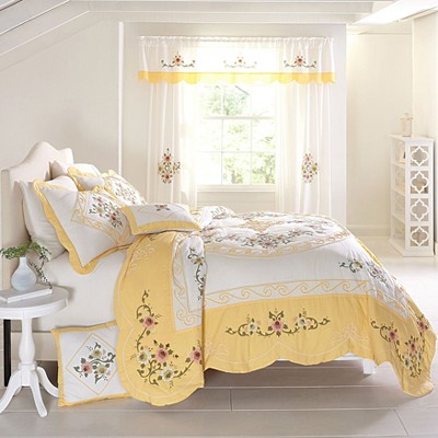 BrylaneHome Ava Oversized Embroidered Cotton Quilt