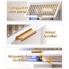 MaseiKar Over The Toilet Storage Cabinet, Bamboo Bathroom Organizer Rack with Lid and 2 Hooks, No Drilling Design £¬Black - 4 of 4