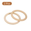 Unique Bargains DIY Crafting Macrame Knitting Natural Smooth Unfinished Wood Rings 2 Pcs - 3 of 4