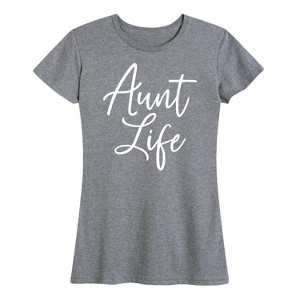 Women's - Instant Message - Aunt Life Script Short Sleeve Graphic T-Shirt - 1 of 4