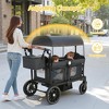 Kinder King 2-Seat Wagon Stroller, All-Terrain Foldable Stroller Wagon for Toddlers with Canopy, Snack Tray & Push/Pull Bar - 2 of 4