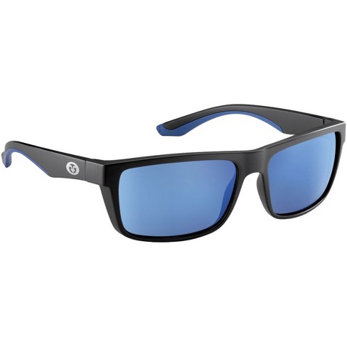 Flying Fisherman Streamer Polarized Sunglasses - Black/Smoke Blue Mirror