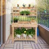 Aghana Digitals Natural Fir Wood Garden Potting Bench with Hidden Sink, Display Rack, Storage - 3 of 4