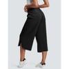 Coolmee Women's Loose Wide Leg Cropped Pants Drawstring Pockets Elastic Waist Casual Cropped Palazzo Trousers - 2 of 4