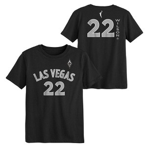 WNBA Las Vegas Aces Kids' Short Sleeve A'ja Wilson T-Shirt - 1 of 3
