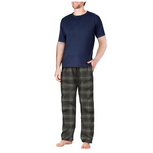 SLEEPHERO Men’s Pajama Set 2 Piece PJ with Crew Neck Short Sleeve Tee and Pants - 1 of 3
