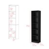 SEVOBAL Decorative Bookshelf Thin Bookshelf Slim Vertical Bookcase for Stylish Storage in Living Room, Black, 11.77"*17.72"*71.1" - 4 of 4