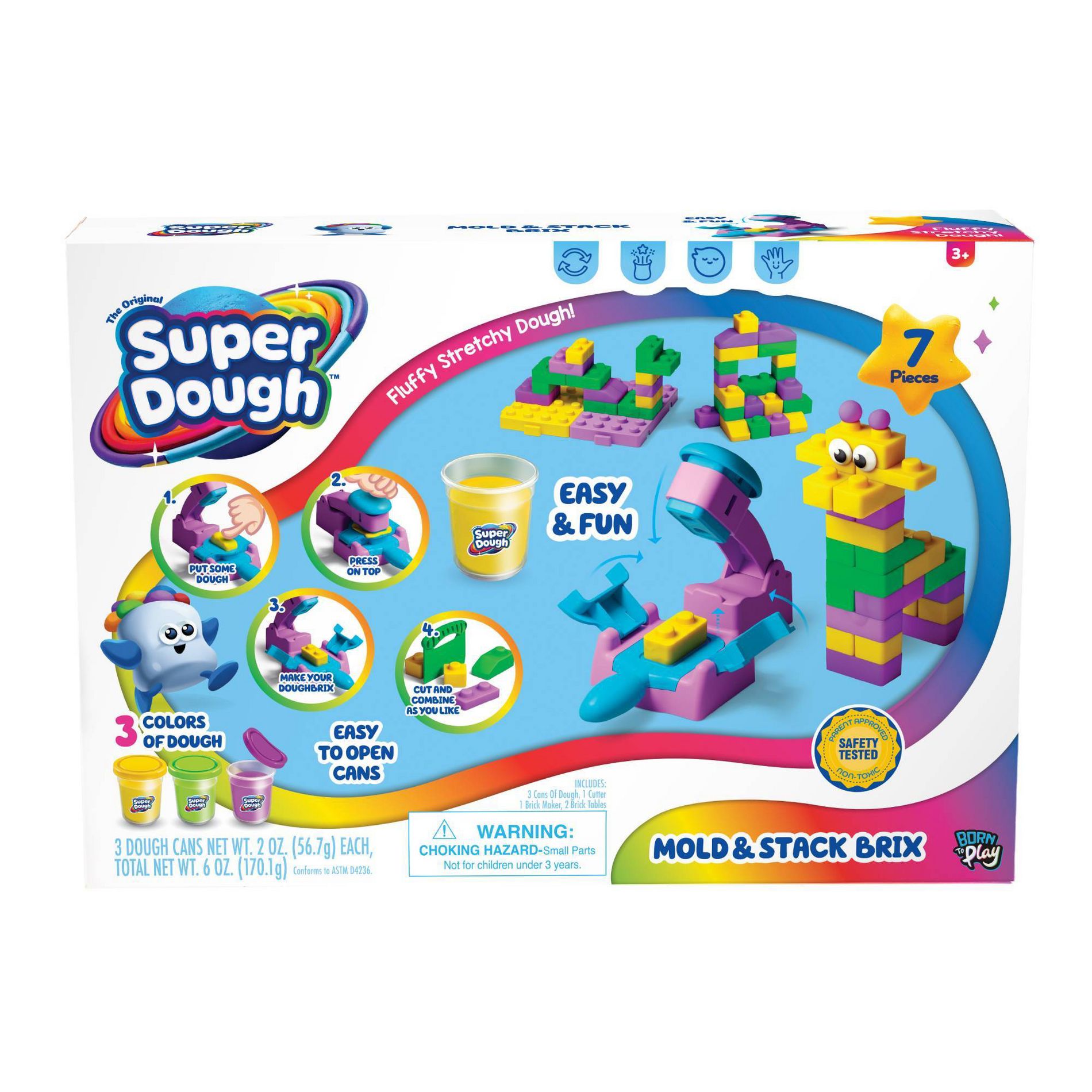 Born to Play Mold and Stack Dough Brix