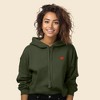 Dalix Pixel Heart Embroidered Fleece Cropped Hoodie Cold Fall Winter Women - 2 of 4