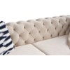 ORRD   Velvet Sofa 84.25" Cream - Modern Tufted Couch with Gold Legs for Living Room, Luxury Furniture - 4 of 4
