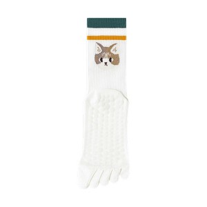 Anna-Kaci 1 Pair Animal Face Toe Socks with Anti-Slip Grip Bottom and Cartoon Embroidery - 1 of 4