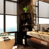 Chic Crate BLACK Slim Tall Cabinet – Shutter Door +3 Tier Shelves | Freestanding Linen Tower | Bathroom/Kitchen/Living Room | Bamboo - 3 of 4