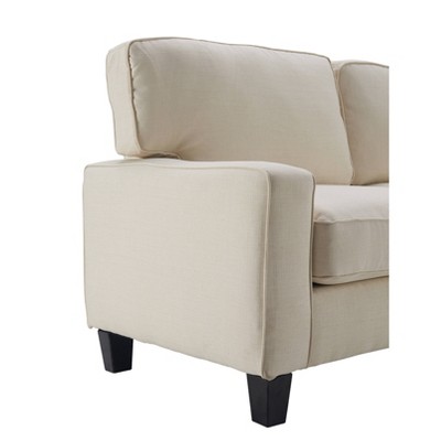 Palisades Light Cream Linen 73" Compact Sofa with Removable Cushions