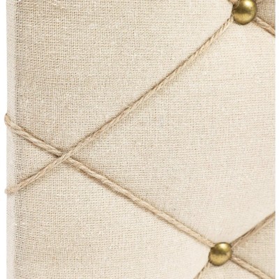 Beige Linen Fabric Photo Bulletin Board with Brass Accents, 16" x 12"