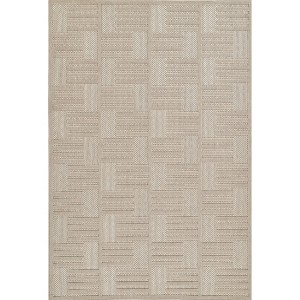 Momeni Dante Geometric Machine Loomed Indoor/Outdoor Rug Beige - 1 of 4