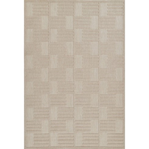 Momeni Dante Geometric Machine Loomed Indoor/outdoor Rug Beige : Target